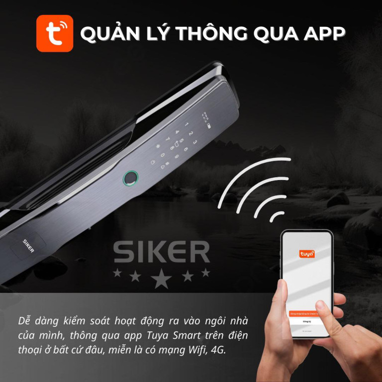 KTS111 - Quản lý thông minh qua App. Dễ dàng kiểm soát hoạt động ra vào nhà bạn mọi lúc mọi nơi với ứng dụng Tuya Smart trên điện thoại.
