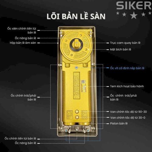 Bản lề sàn Siker cho cửa kính cửa thủy lực chất lượng vượt trội bảo hành 3 năm