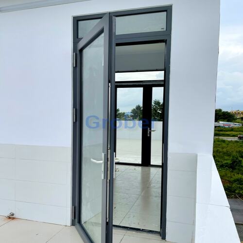 CỬA ĐI MỞ QUAY 1 CÁNH GROBER MÀU XÁM