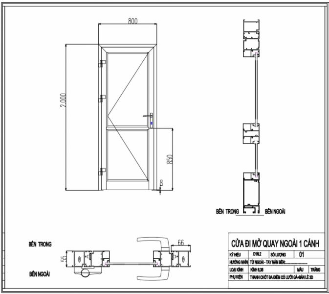 xingfa cửa đi 2 cánh