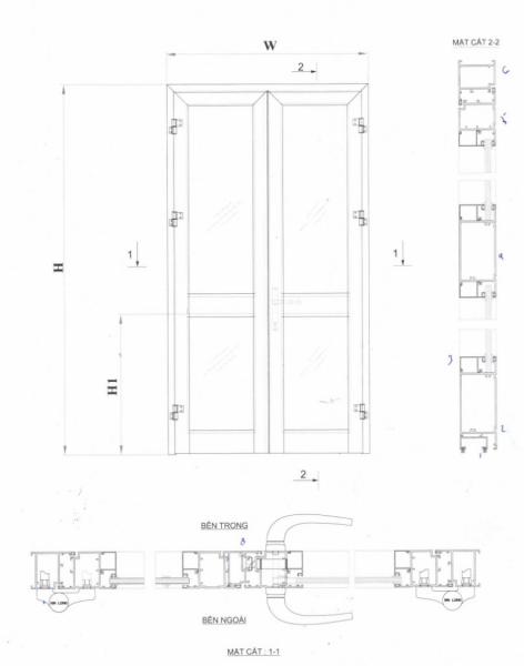 Cửa đi mở quay Xingfa hệ 55