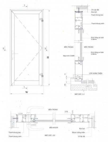 Cửa đi mở quay Xingfa hệ 55