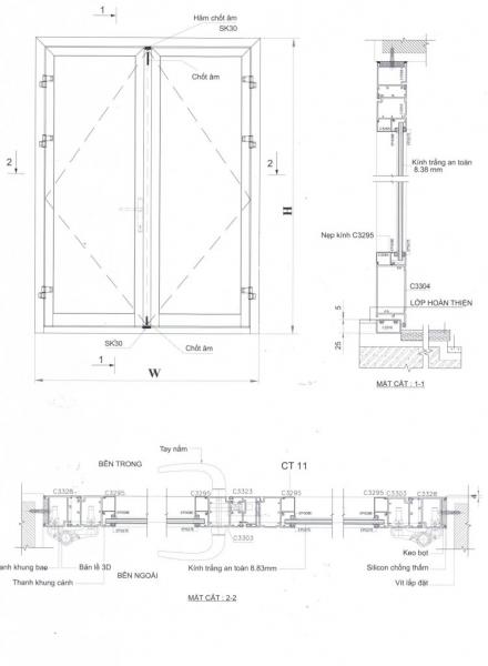 Cửa sổ mở hất Xingfa hệ 55 Cửa sổ mở hất Xingfa hệ 55