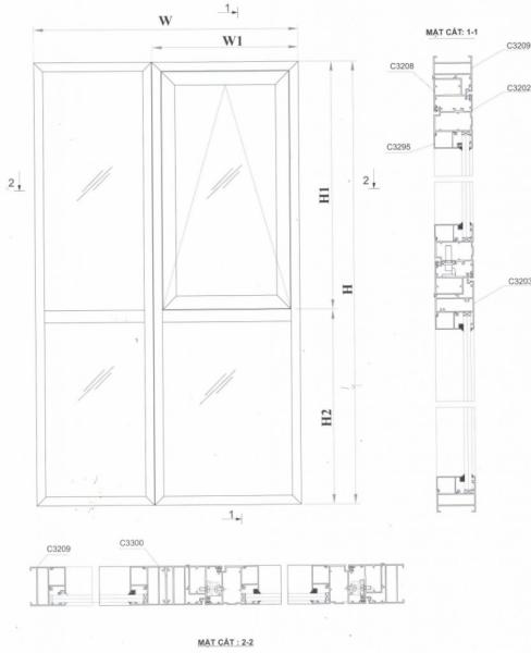 Cửa sổ mở hất Xingfa hệ 55 Cửa sổ mở hất Xingfa hệ 55