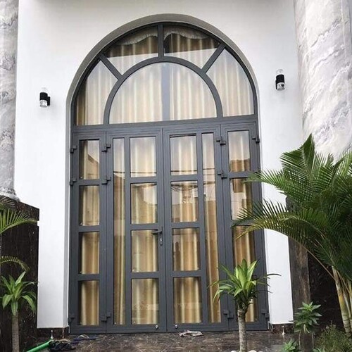 CUA XINGFA UỐN VÒM NHẬP KHẨU MÀU XÁM TẠI SÀI GÒN